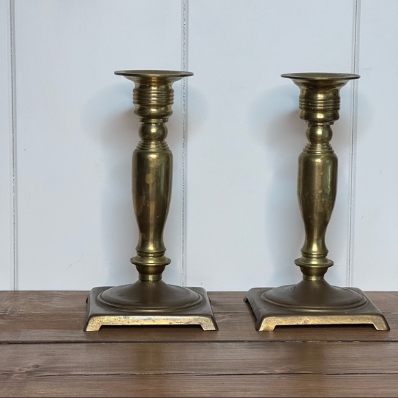 Vintage Brass Candlesticks - Picture 2 of 11